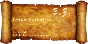 Botka Zoltán névjegykártya
